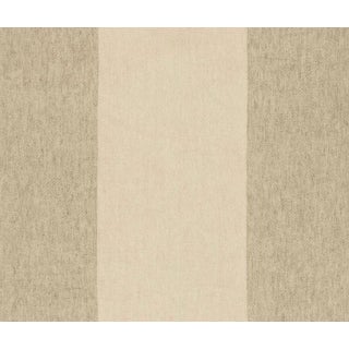 Sample - Schumacher Vista Linen Stripe Casement Fabric in Flax For Sale