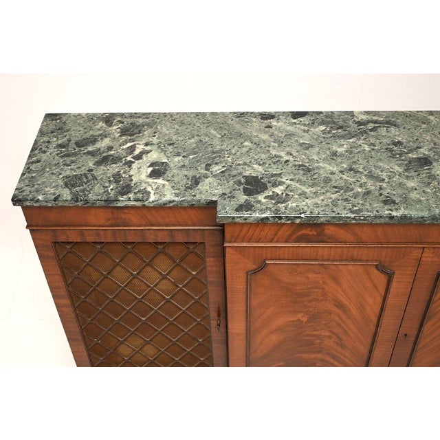 Antique Marble Top Grill Front Sideboard, 1930 For Sale - Image 6 of 11