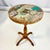American 1950s Vintage Folk Art Boho Chic Lucite Encased Semi-Precious Stones Drinks Table With Butterfly Design For Sale - Image 3 of 17