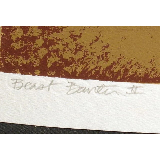 Marcia Mancheski "Beast Banter II" Hand Signed Serigraph Art Print Unframed For Sale - Image 4 of 4