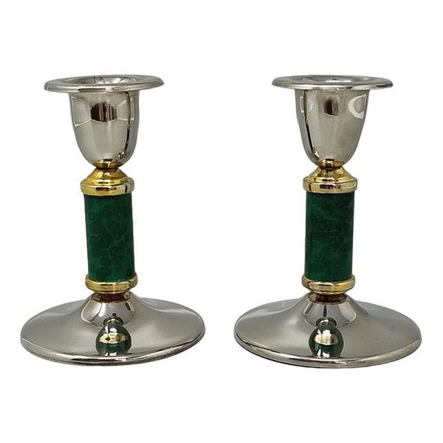 1960s Green Candleholders, France, 1960s, Set of 2 For Sale - Image 5 of 5