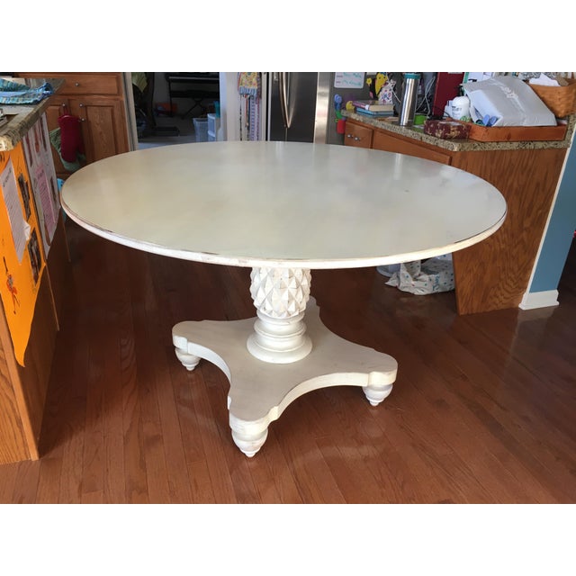 Lexington Distressed Tommy Bahama Round Pineapple Pedestal Table Chairish