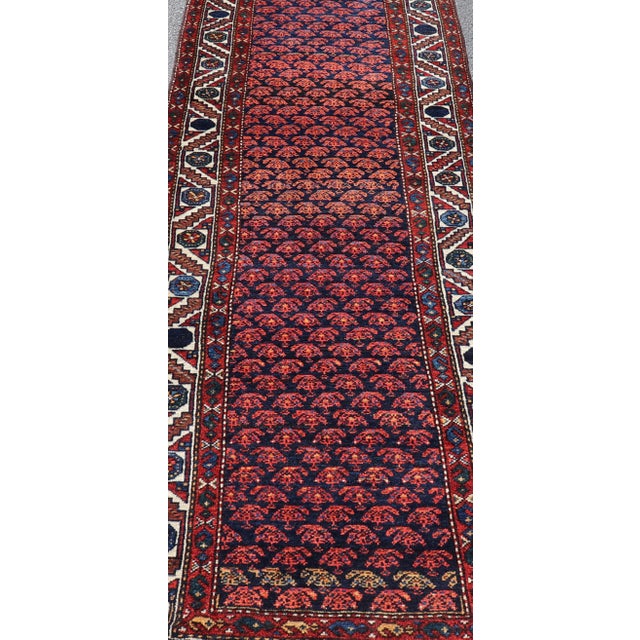 Antique Hamadan Runner Rug With All-Over Floral Design and Geometric Border3'3" X 12'6" For Sale In Atlanta - Image 6 of 11