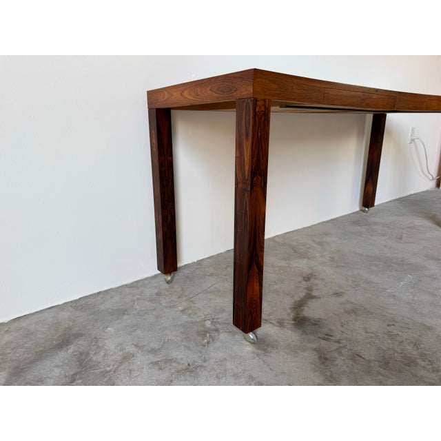 1960s Mid Century Centrum Møbler Rosewood Entryway Console Table on Caster For Sale - Image 5 of 12