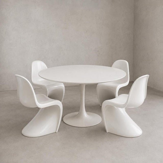Vintage Space Age Arkana Tulip Dining Table and Chairs by Maurice Burke and Verner Panton, 1960s, Set of 5 For Sale - Image 10 of 10