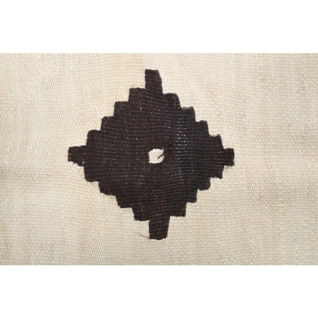 Brown Vintage Turkish Oushak Handmade Cotton Brown Wool Kilim Area Rug For Sale - Image 8 of 11
