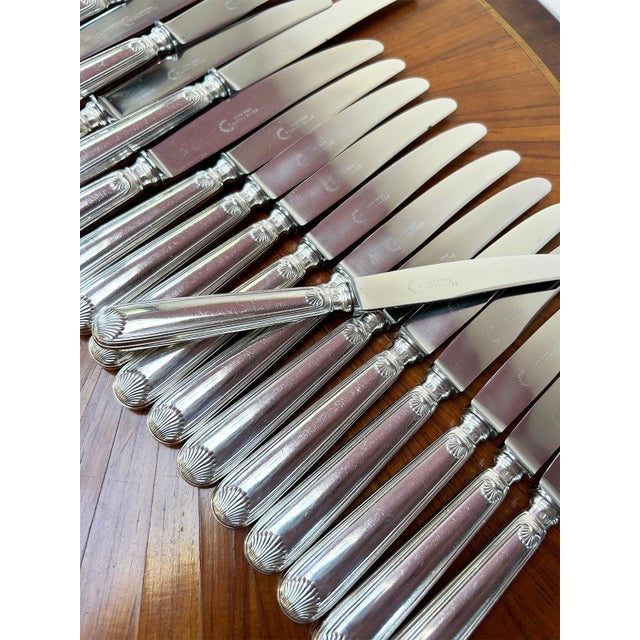 French Louis XV Coquille Cutlery Set for 12 in Silver-Plated Metal by Felix Frères, 1950s, Set of 186 For Sale - Image 18 of 18