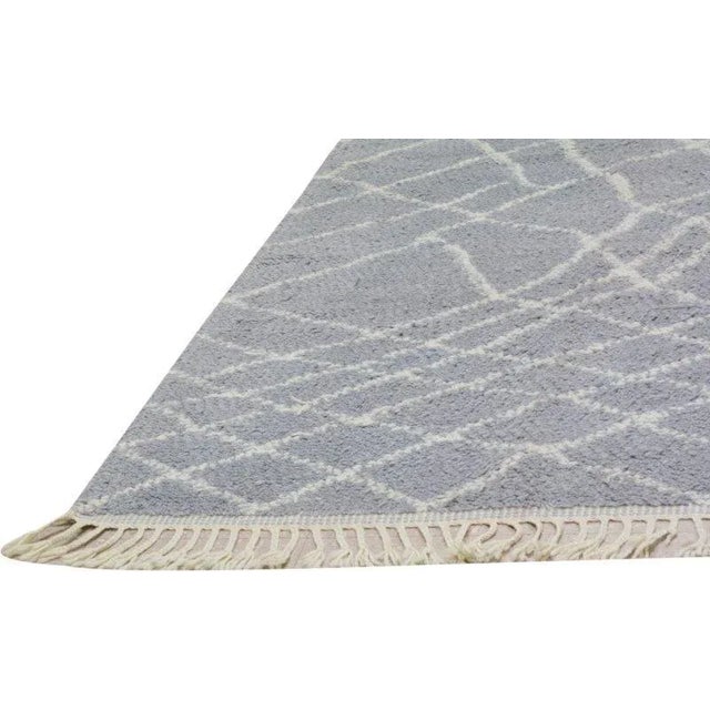 Moroccan Moroccan Modern Hand Knotted Wool Rug, 6'4"x9'6" For Sale - Image 3 of 6