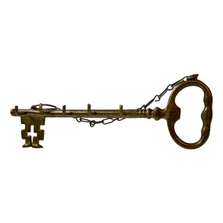 Vintage Wall Key Hanger in Brass, 1960s For Sale