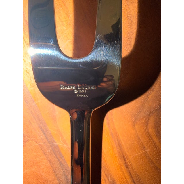 English Ralph Lauren “Equestrian Braid” 2-Piece Carving Set in Original Box – Korea 1991 For Sale - Image 3 of 7
