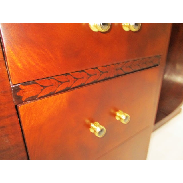 Art Deco Mahogany Vanity With Stool in the Style of Desky For Sale - Image 12 of 14