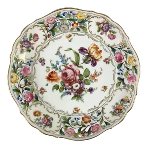Late 19th Century Hr Porcelain Hand Painted Serving Plate