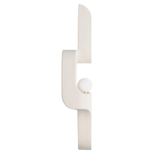 White Serpentine Sconce in Saint Raphael Limestone by Farrah Sit For Sale - Image 8 of 8