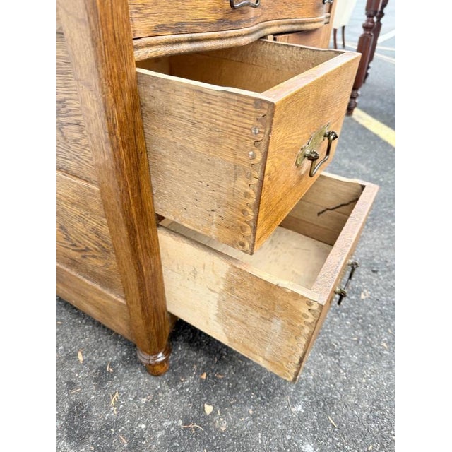 Antique 19th Century Victorian Oak Washstand Cabinet With Knapp Joints For Sale - Image 11 of 16