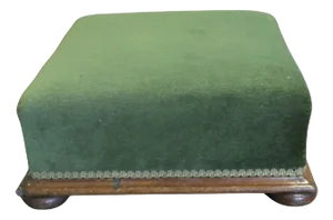 Victorian Green Velvet Ottoman