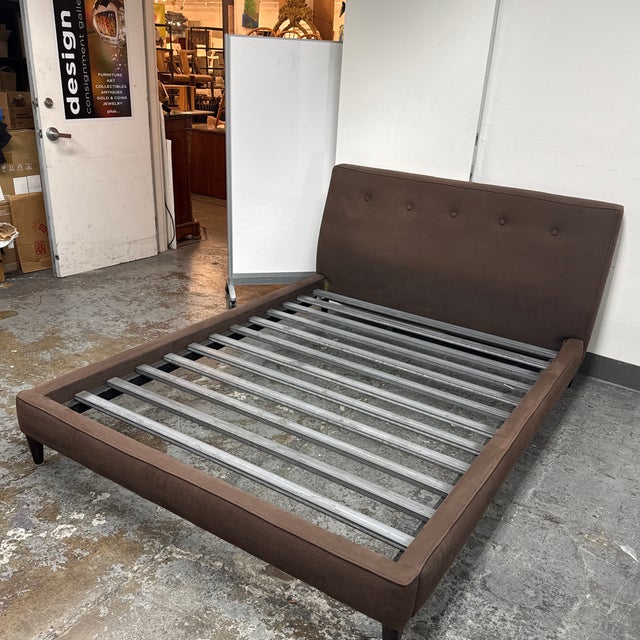 Contemporary Queen Size Room & Board Hoffman Bed Frame For Sale - Image 3 of 12