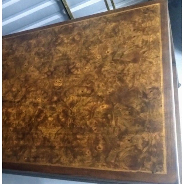 Jens Risom Jens Risom Walnut Carpathian Elm Burl Desk For Sale - Image 4 of 6