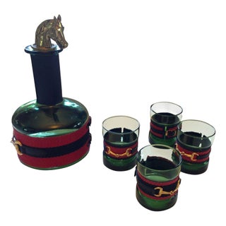 Equestrian Style Decanter Set For Sale