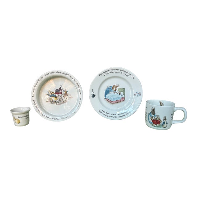 1990s Beatrix Potter's Peter Rabbit - Wedgwood China Set of 4 For Sale