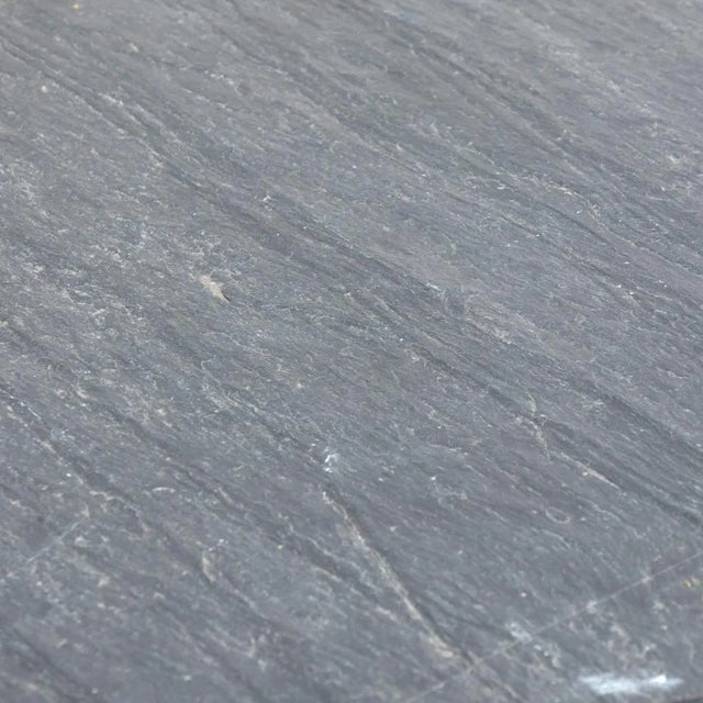 19th Century French Bistro or Garden Table With Round Slate Top and White Paint For Sale In Birmingham - Image 6 of 12