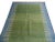 Casa Cosima Handmade Cotton Rug, Green with Blue Geometric Border and Cream Fringe 6'x9' For Sale - Image 4 of 7