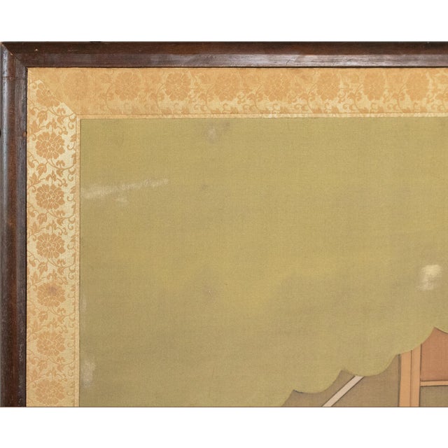 "The Tale of Genji" Early Shōwa Era Japanese Painted Silk Byobu Screen, C. 1930-1950s For Sale - Image 15 of 18