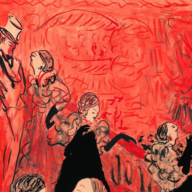 Red Opera Night Original Contemporary Figurative Watercolor by Pauline De Roussy De Sales For Sale - Image 4 of 6