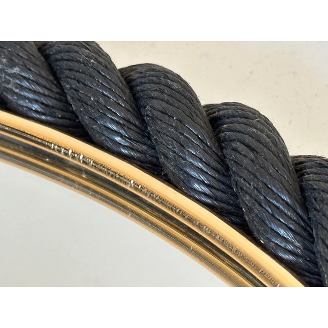 Textile Black Rope Mirror, 1960s For Sale - Image 7 of 16