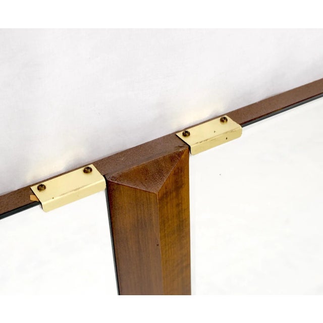 Pair of Mid Century Modern Tripple Beveled Mirrors w/ Walnut Accents For Sale - Image 12 of 13