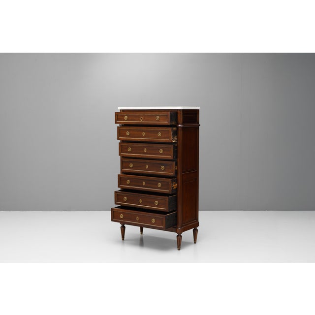 Vintage Chest with Marble Top, 1950s For Sale - Image 4 of 10