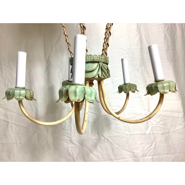 Light Green Antique 1930's French Hot-Air Balloon Chandelier For Sale - Image 8 of 11
