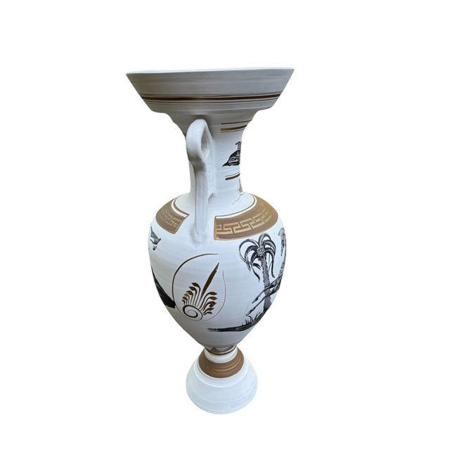 Mid 20th Century Neoclassical Greco-Roman Ceramic Floor Vase For Sale In Indianapolis - Image 6 of 11