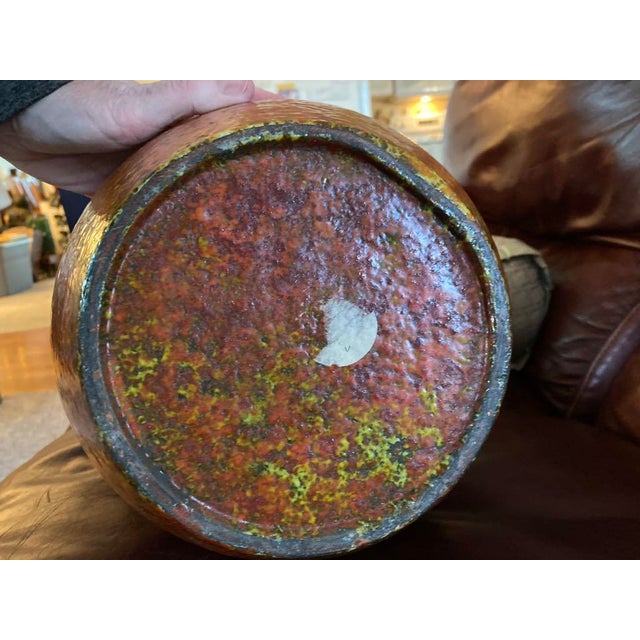 Ceramic Mid Century West German Volcano Orange Jug For Sale - Image 7 of 7