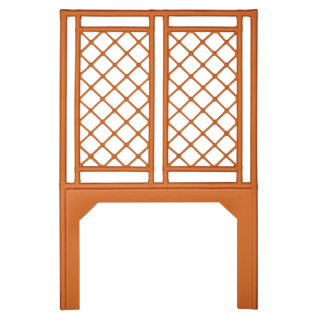 Coastal X & Diamond Platform Bed Twin, Citrus Orange For Sale - Image 3 of 7