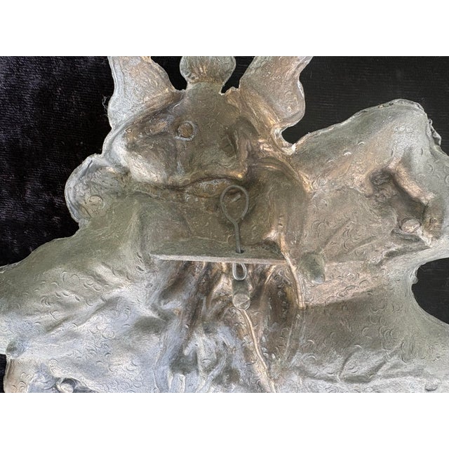 Vintage Art Nouveau Style Winged Fairy Leaf Wall Plaque Tray For Sale - Image 9 of 9