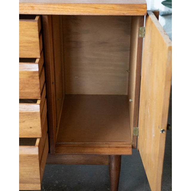 1950s 1950s Butternut Diamond-Front Sideboard by Salvatore Bevelacque, Attributed For Sale - Image 5 of 15