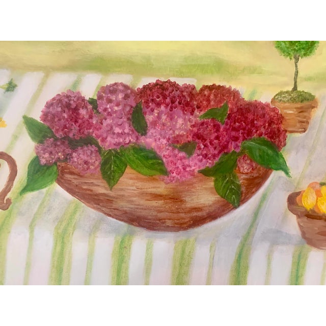 Contemporary Under the Trees Contemporary Impressionist Style Still Life Oil Painting For Sale - Image 3 of 7