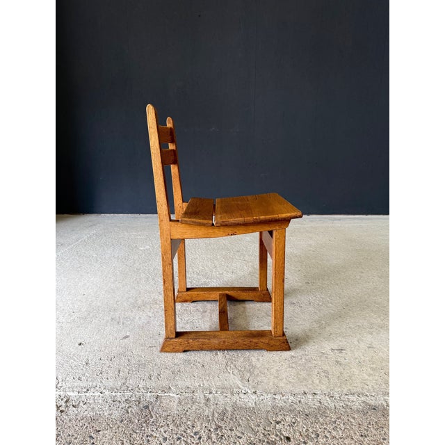 Mid-Century Handcrafted Oak Dining Chairs, Belgium, 1950s, Set of 5 For Sale - Image 12 of 18