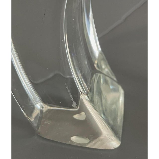 Transparent 1970s Licio Zanetti Murano Glass Signed Heron Bird Sculpture 23.75" For Sale - Image 8 of 9