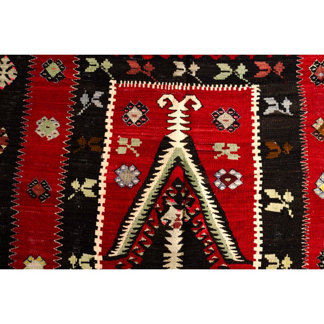 Red Oversize Vintage Anatolian Kilim Rug For Sale - Image 8 of 10