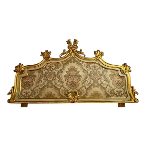 19th Century Italian Carved and Giltwood Headboard