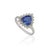 Victorian 1.38ct Trillion-Cut Tanzanite & Diamond Halo Ring 18k White Gold Size 9 For Sale - Image 4 of 16