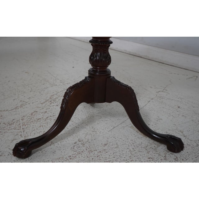 Brown Chippendale Style Tilt Top Pie Crust Table For Sale - Image 8 of 12
