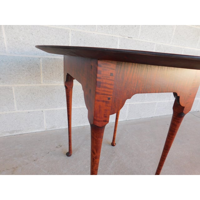 Tiger Maple Queen Ann Accent Table by Great Windsor Chair Co Tapered Leg, Pinned Hand Made Construction Very Good original...