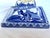 English Antique English Blue & White Transferware Pyramidal Inkwell With French Glass Insert & Quill For Sale - Image 3 of 14