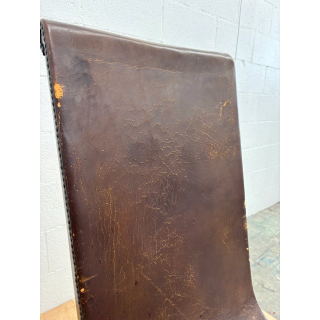 Wood Pierre Lottier Brown Spanish Slipper Chairs by Almazan, 1950s For Sale - Image 7 of 11