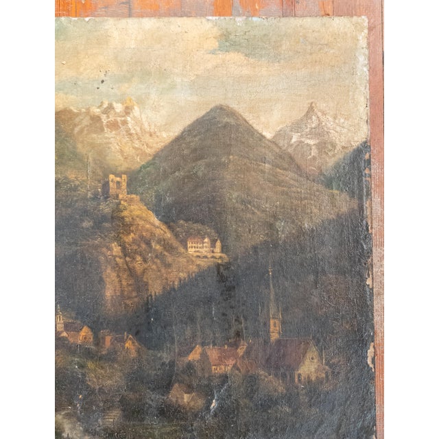 Baroque 17th Century Old Master German or Dutch Alpine Landscape Painting For Sale - Image 3 of 14