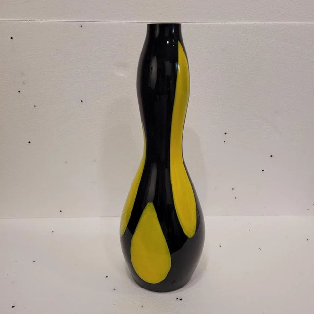 Black and Yellow Vase in Blown Glass, 1970s For Sale - Image 4 of 18