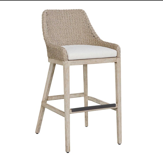Paloma Outdoor Wicker Bar Stool For Sale - Image 10 of 12