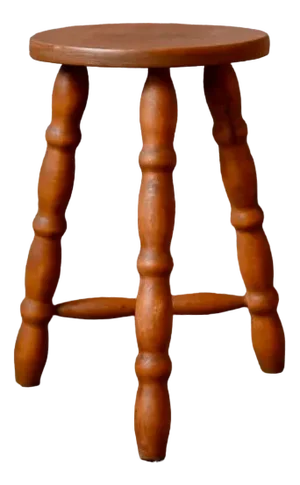 Brutalist Wood Tripod Stool, 1960s